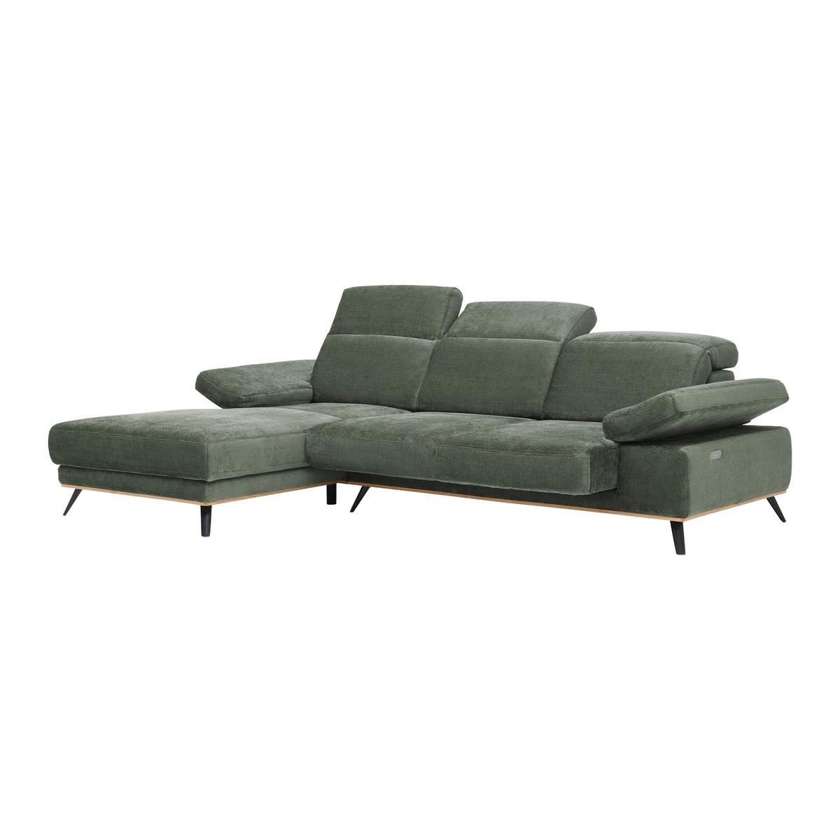 Sarokkanapé Royce - olívazöld, Modern, textil (194/81-105/283cm) - Premium Living