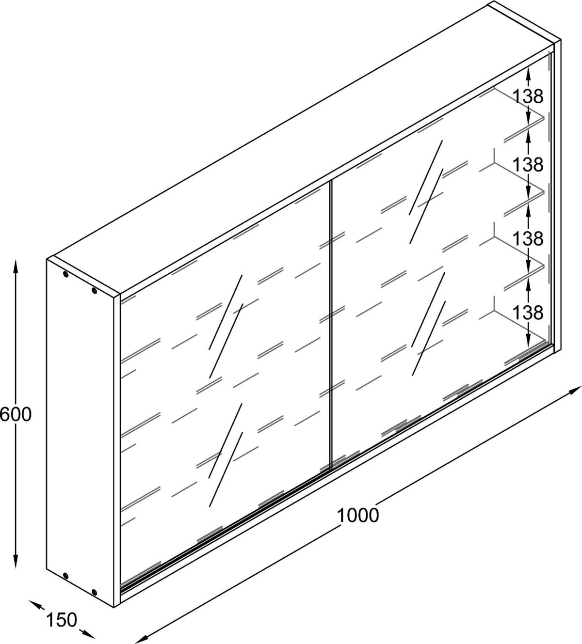 HÄNGEVITRINE DRIVALO XL - Transparent/Anthrazit, Design, Glas/Holzwerkstoff (100/60/15cm) - MID.YOU