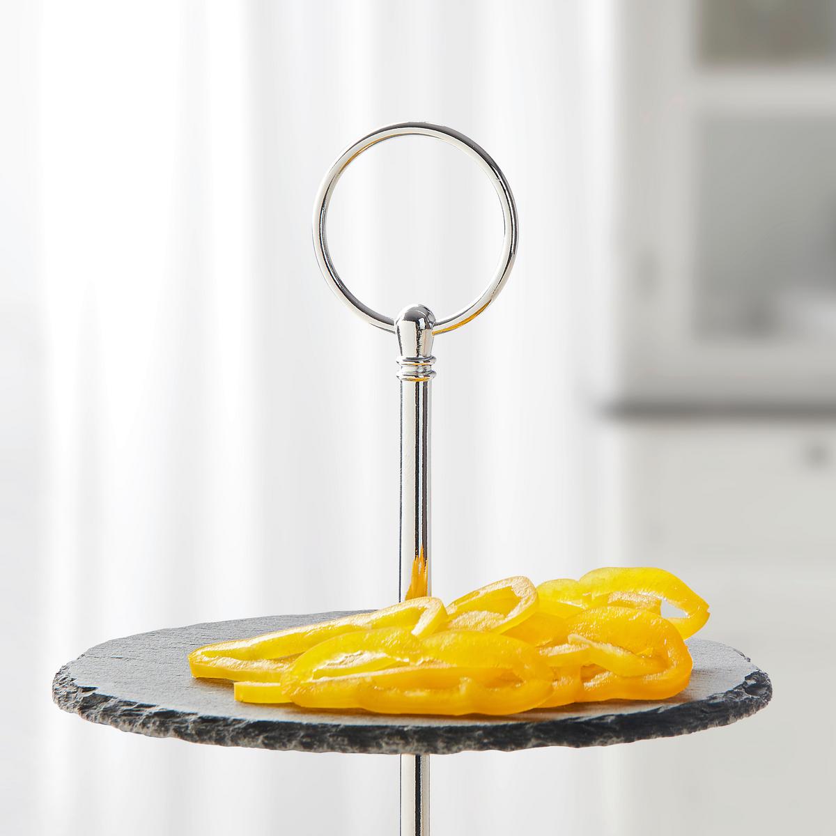 Etagere Stone in Schwarz - Schwarz, MODERN, Metall (25/33cm) - Zandiara