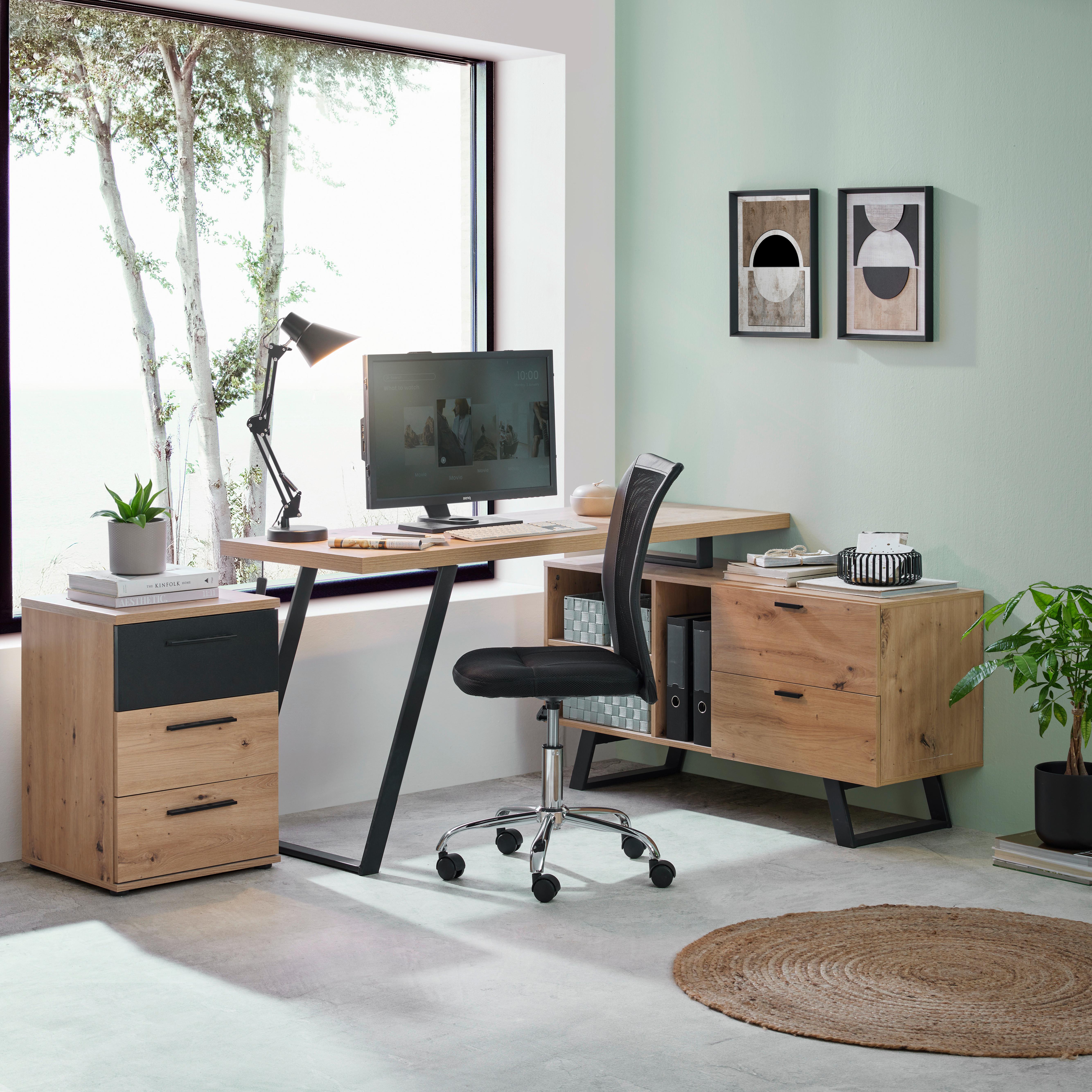 Schreibtischleuchte Alonso max. 25 Watt - Schwarz, Lifestyle, Metall (15/58cm) - Modern Living