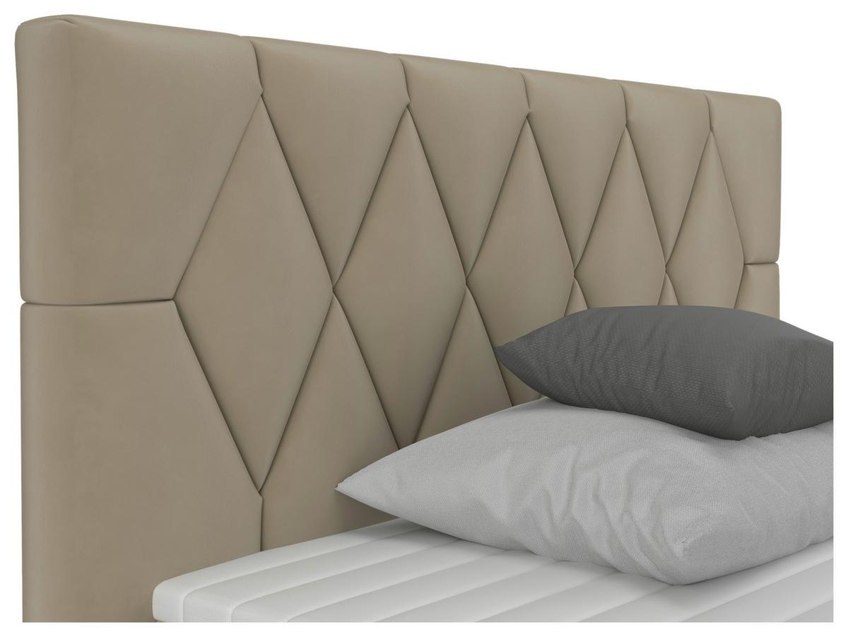 Boxspringbett Josie B Beige ca. 140x200cm - Beige/Schwarz, KONVENTIONELL, Holz/Holzwerkstoff (140/200cm) - Mömax