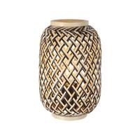 Namizna Svetilka Zuro, Bambus, 40 W - črna/naravne barve, Romantika, kovina/naravni materiali - Modern Living