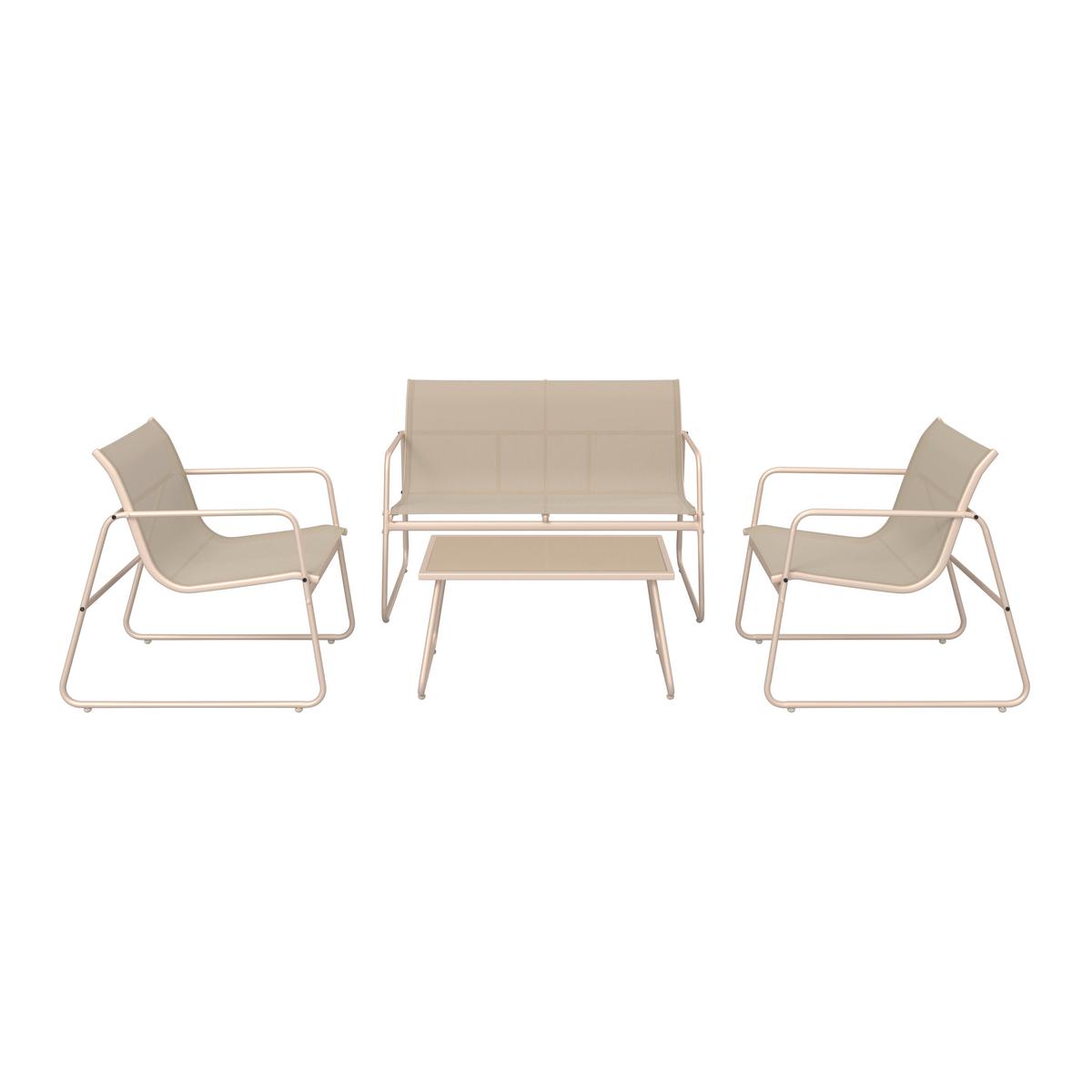 Set grădină Alin - crem, Modern, sticlă/metal (113/73/74cm) - Mömax