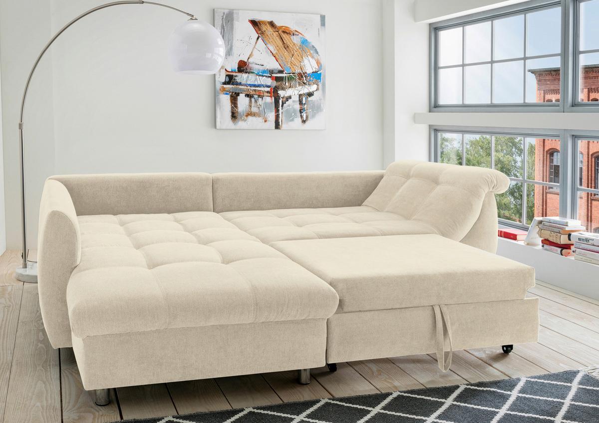 Sedežna Garnitura Agira, Bež, Ležišče - barve kroma/bež, Design, tekstil (190/250cm) - Modern Living