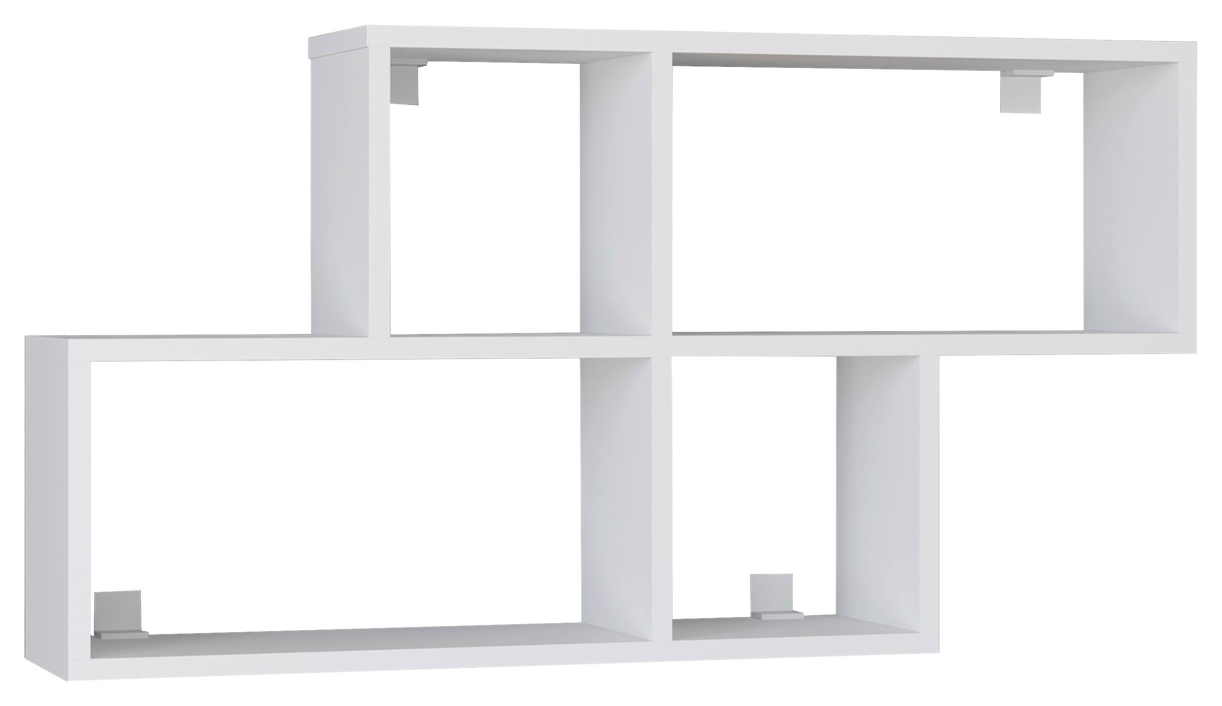 Stenski Regal Lusas, Bela - bela, Moderno, leseni material (100/53/20cm) - MID.YOU