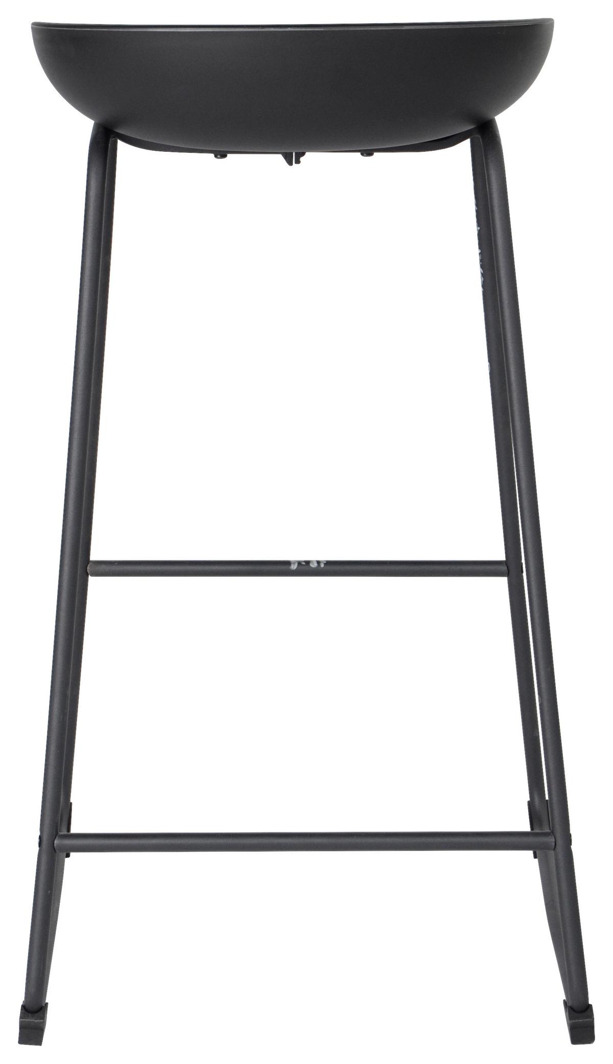 STOŁEK BAROWY VEGAS - czarny/szary, Modern, tworzywo sztuczne/metal (43/84/45cm) - Mömax