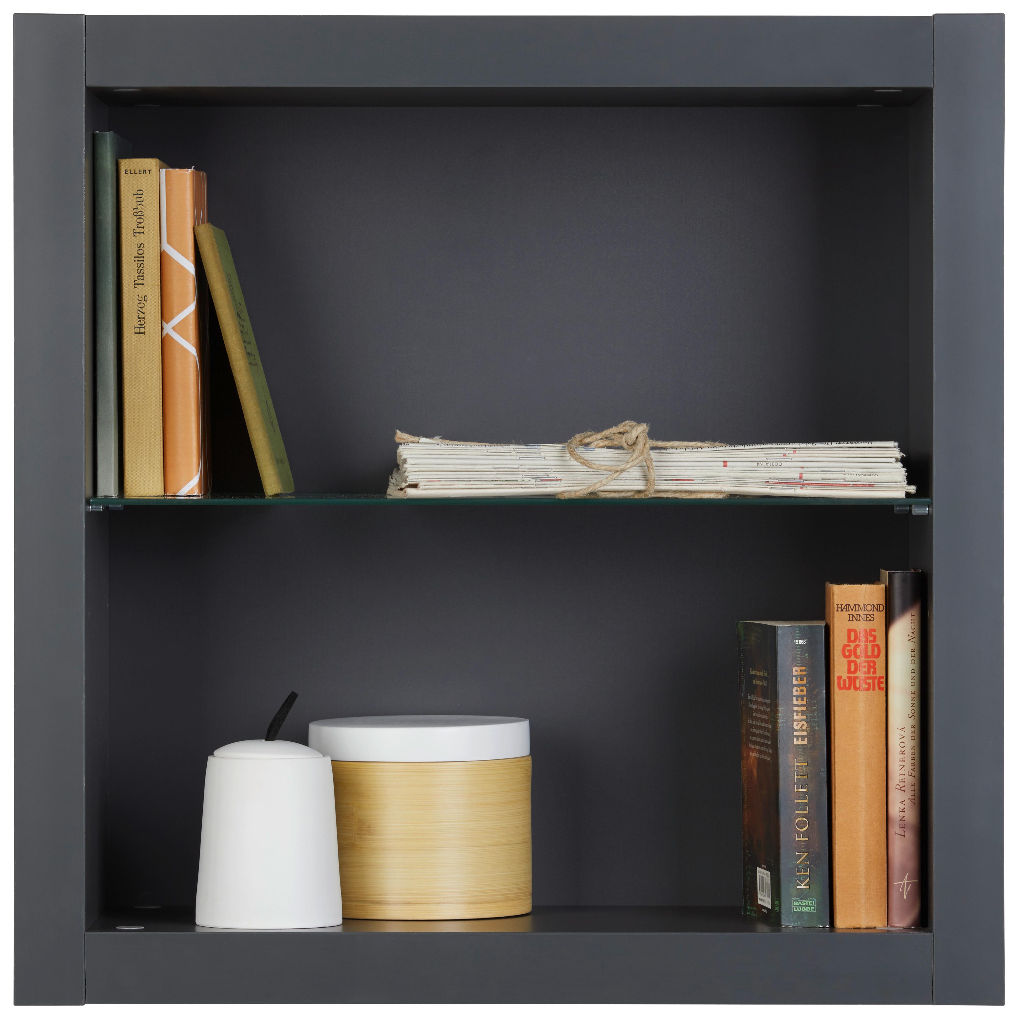 Hängeschrank in Anthrazit - Anthrazit, Modern, Glas/Holzwerkstoff (60/60/26cm) - Mömax
