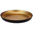 Dekoteller Kira Gold/Schwarz - Goldfarben/Schwarz, Metall (30,5cm) - Mömax modern living
