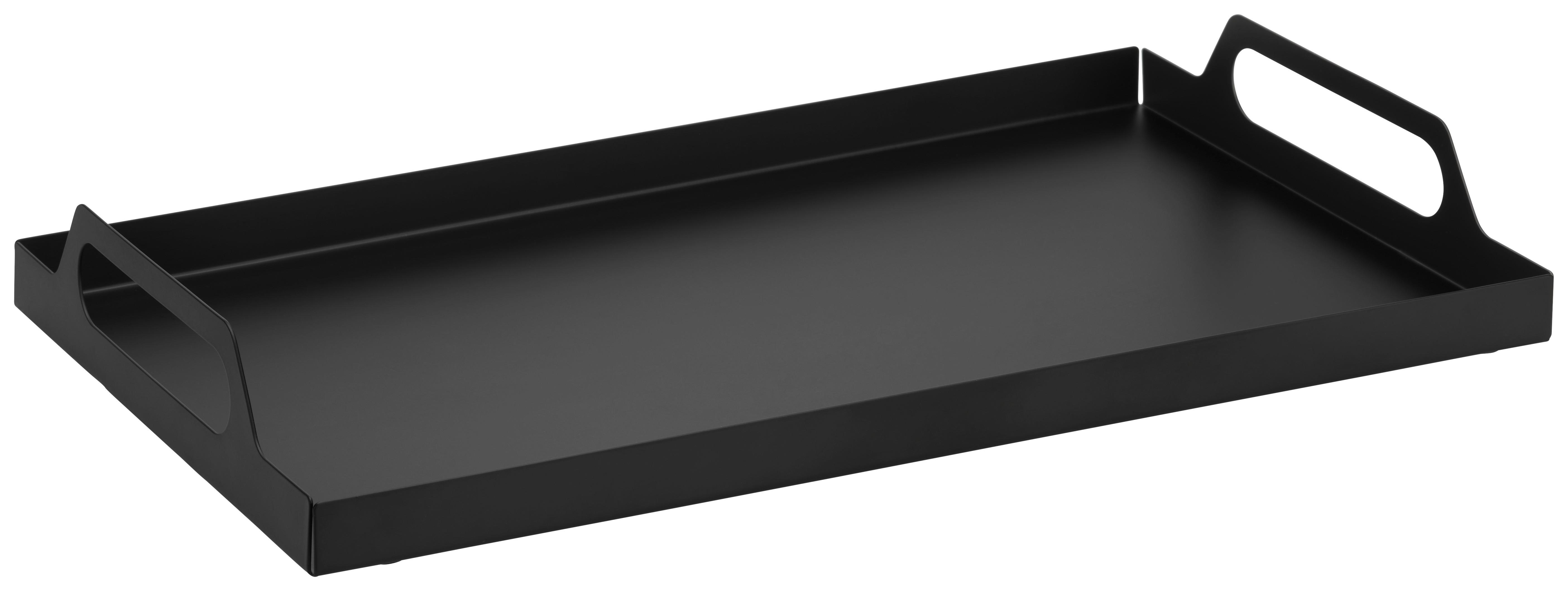 Serviertablett Cross The Line In Schwarz - Schwarz, Modern, Metall (40/23,5cm) - Modern Living