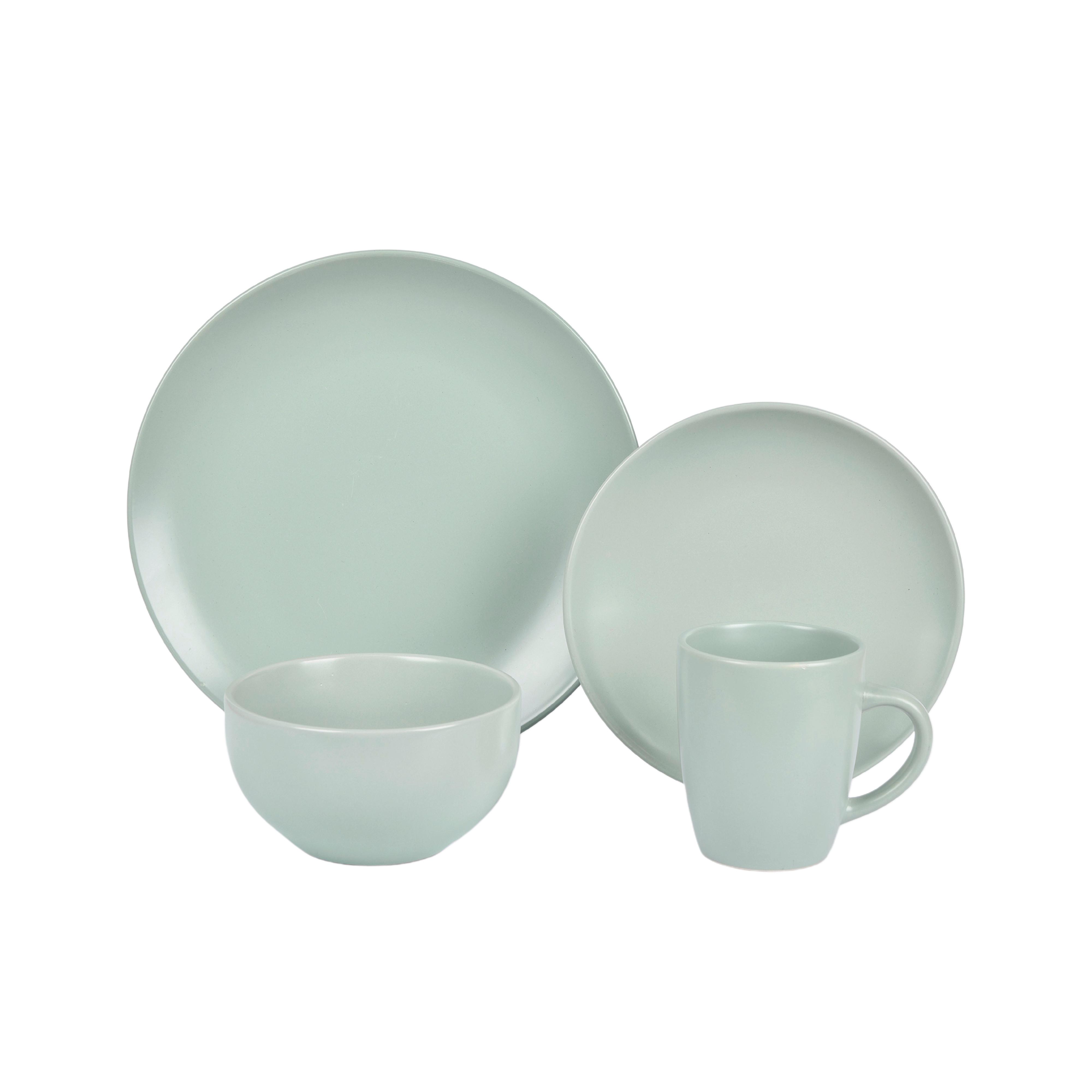 Kombiservice Livia in Grün 16-teilig - Grün, MODERN, Keramik - Based