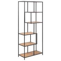 REGAŁ SEAFORD - kolor dębowy/czarny, Trend, materiał drewnopochodny/metal (77/185/35cm) - Xora