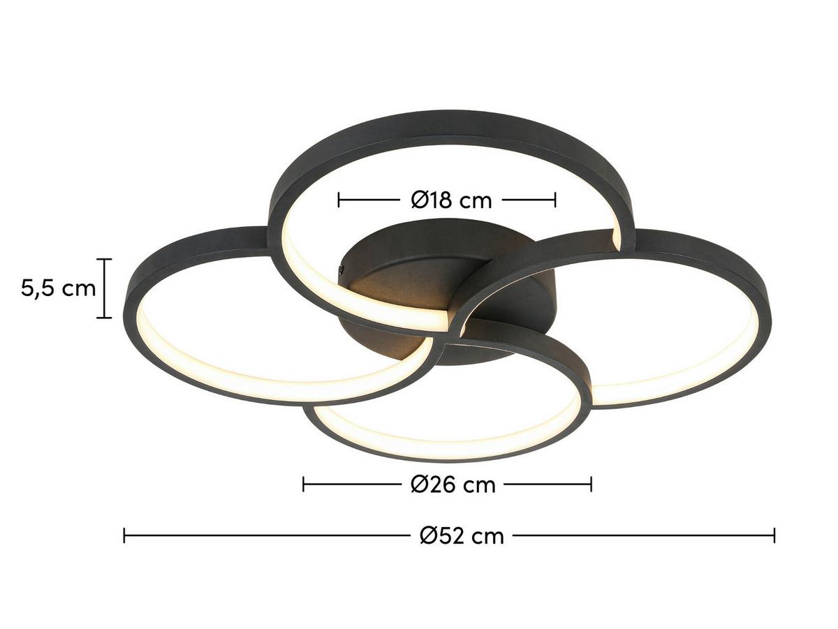 LAMPA SUFITOWA TAINA - czarny/biały, Trend, tworzywo sztuczne/metal (52/5,5cm) - Novel