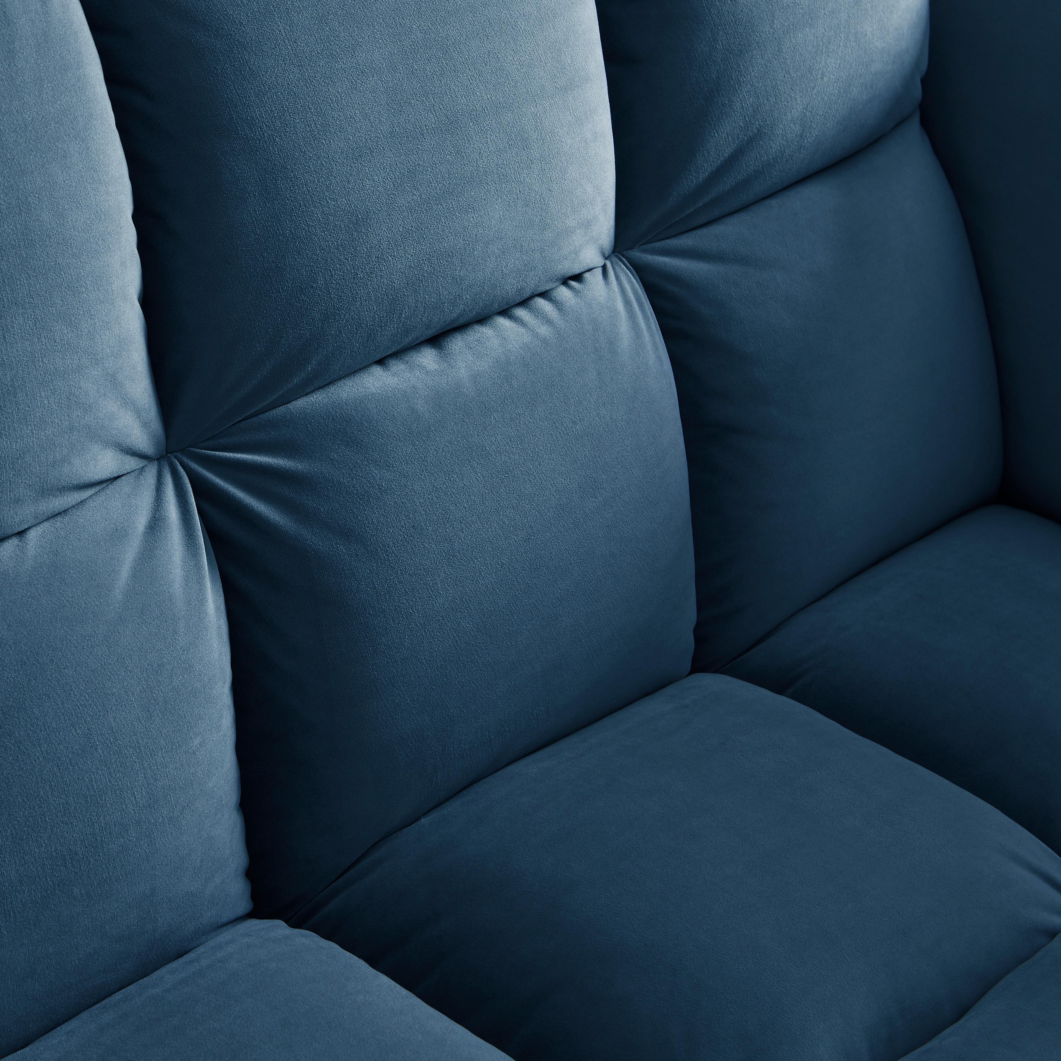 BÄDDSOFFA CORA - blå/naturfärgad, Modern, trä/textil (214/92/81cm) - Bessagi Home