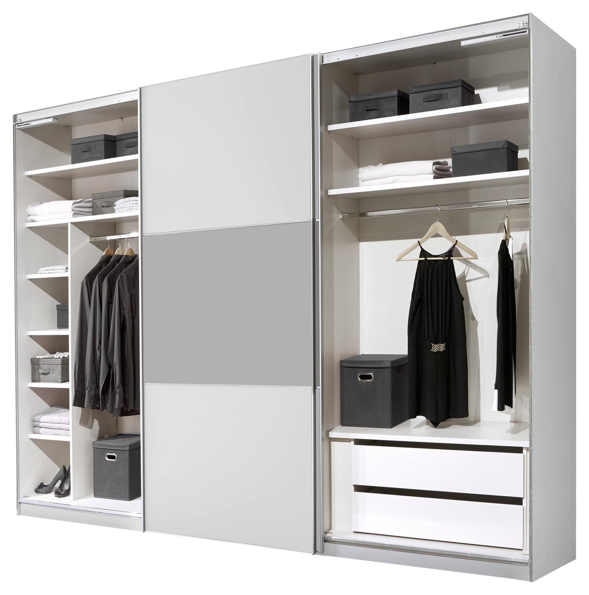 Ormar S Kliznim Vratima Includo - bijela/siva, Moderno (298/222/68cm) - Premium Living