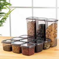 ZESTAW POJEMNIKÓW KUCHENNYCH 3808006602 - antracytowy/przezroczysty, Basics, tworzywo sztuczne (10/10/9,5cm) - P & B