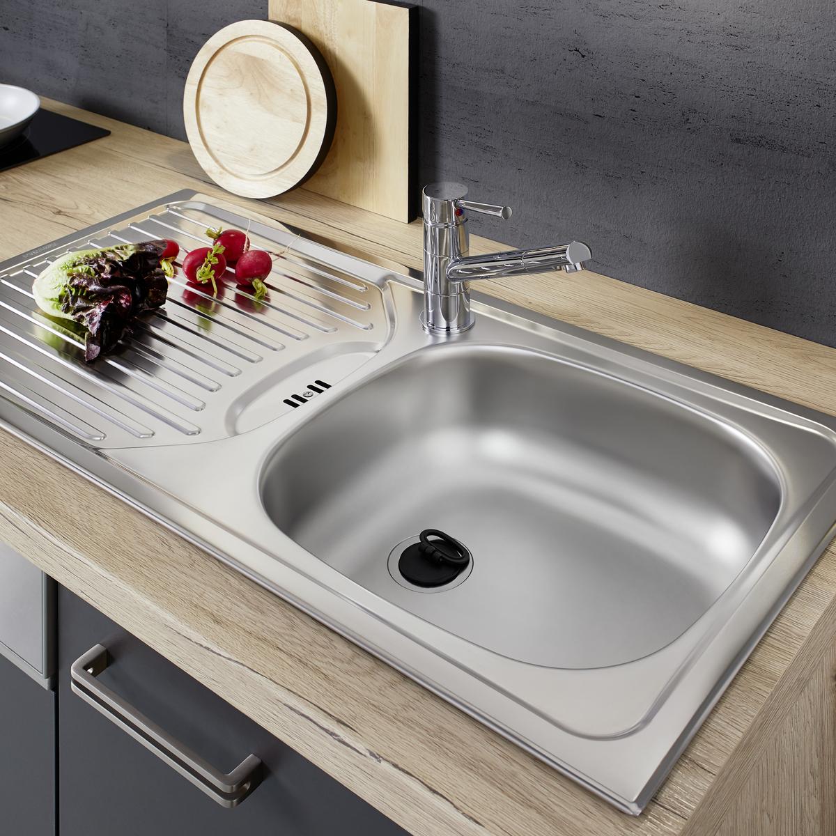 Kuhinjski Blok Brez Aparatov Milano, Antracit, Hrast - barve hrasta/antracit, Moderno, leseni material (270cm)