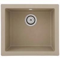 Einbauspüle Ohio ca. 50x19x44 cm Beige - Beige, Trend, Glas/Kunststoff (50/19/44cm) - Respekta