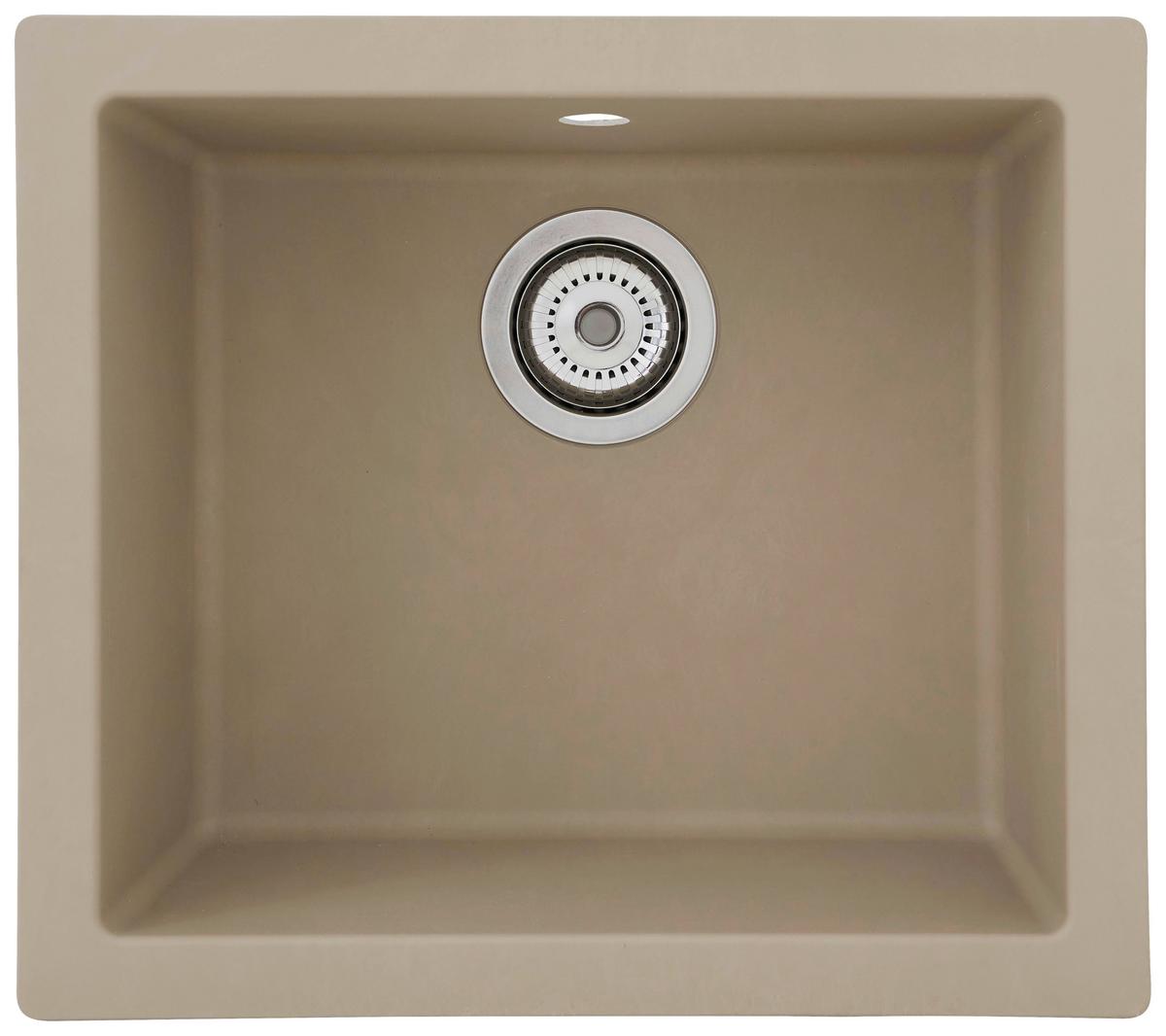 Einbauspüle Ohio ca. 50x19x44 cm Beige - Beige, Trend, Glas/Kunststoff (50/19/44cm) - Respekta