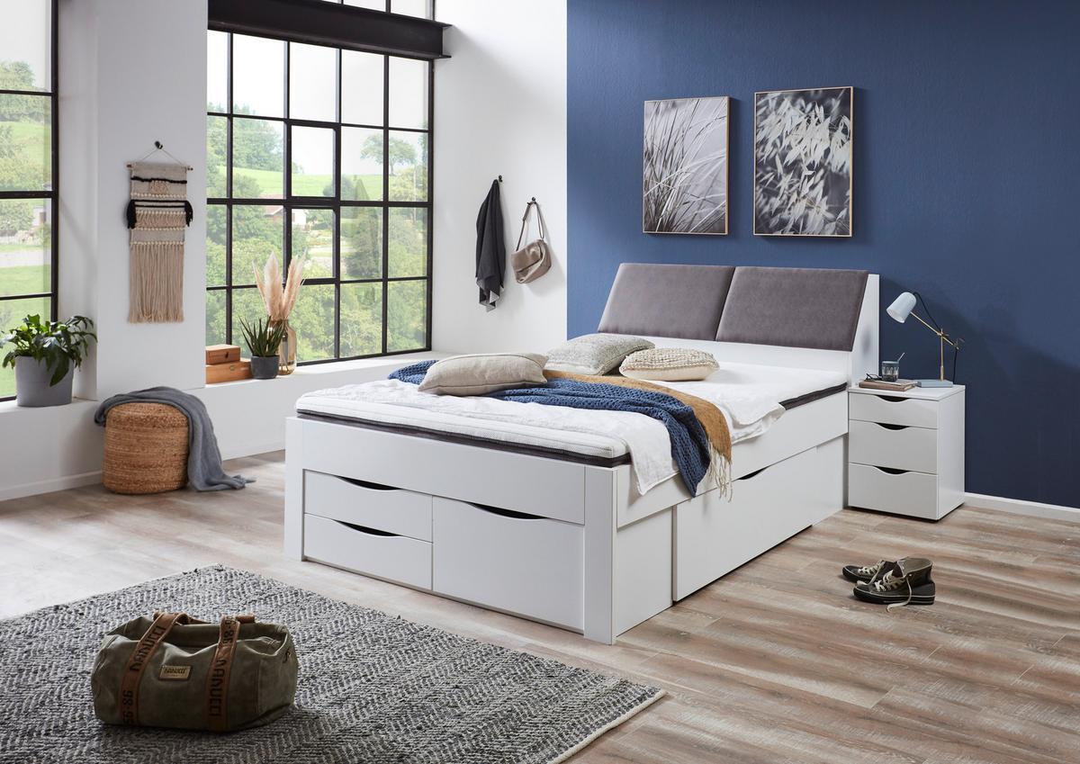 SZAFKA NOCNA MAXI - biały/czarny, Konventionell, materiał drewnopochodny/tworzywo sztuczne (40/55/39cm) - Carryhome