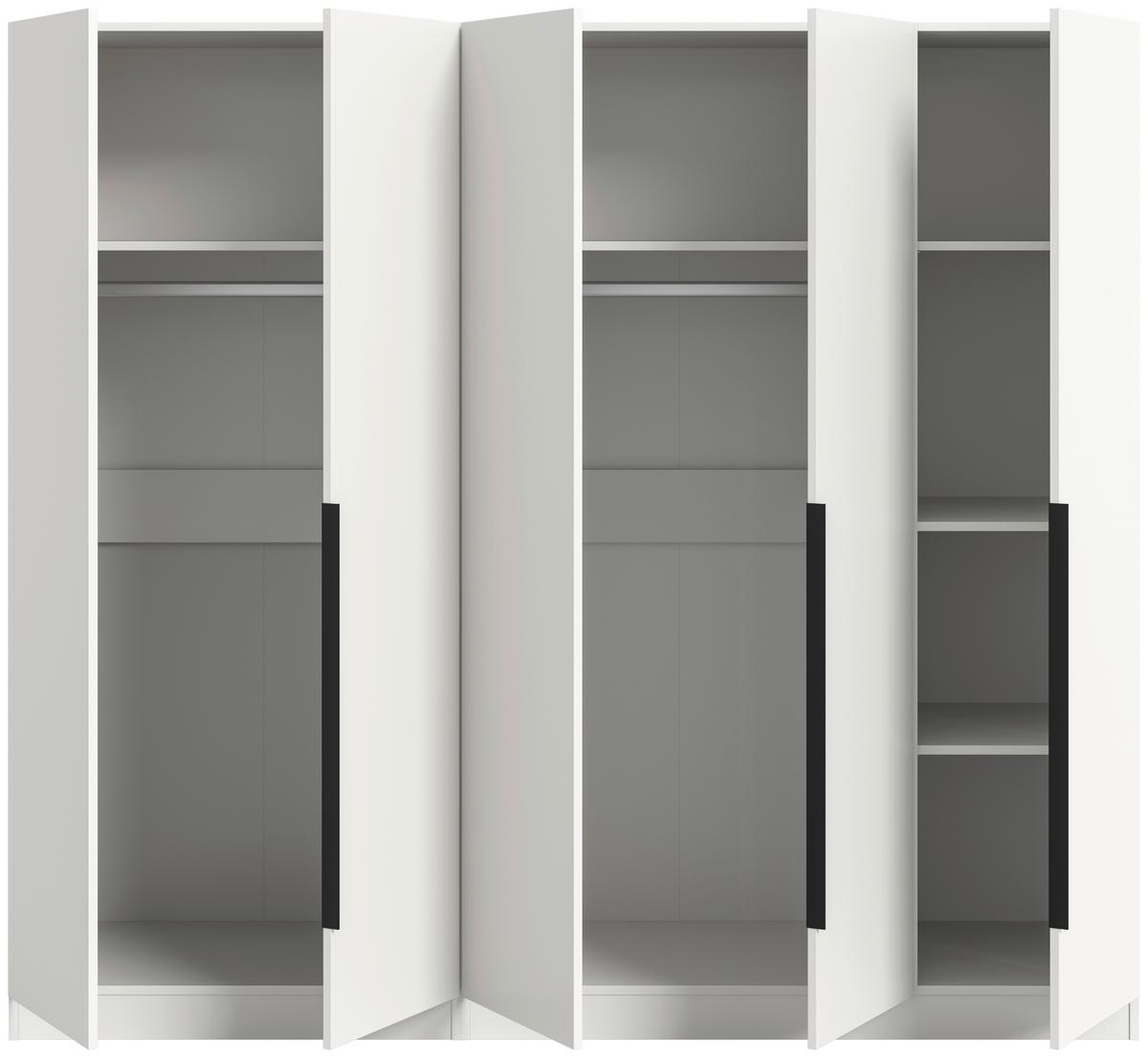 Drehtürenschrank KOPENHAGEN ca.200x181x52cm Weiß - Schwarz/Weiß, MODERN, Holzwerkstoff (200/181/52cm) - MID.YOU