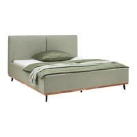 Bett Emily Grün ca. 180x200cm - Schwarz/Grün, KONVENTIONELL, Holzwerkstoff/Textil (180/200cm) - Premium Living