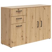 Kommode Multistauraum Eiche Artisan - Anthrazit/Schwarz, Modern, Holzwerkstoff/Kunststoff (120/83/40cm) - Premium Living