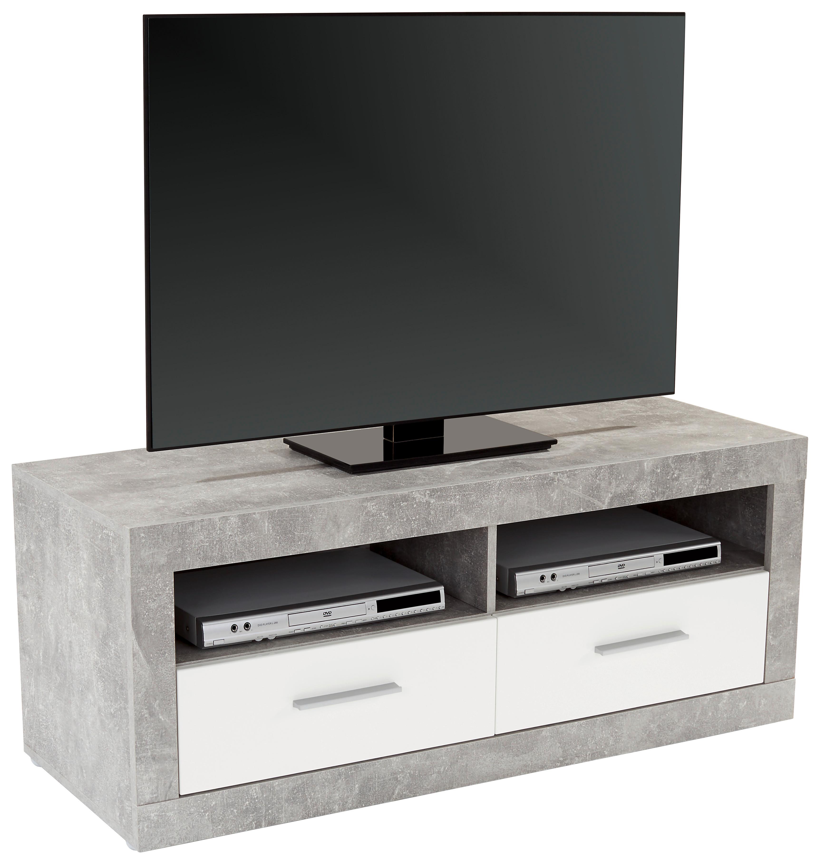 Tv Komoda Malta - bijela/siva, Moderno, drvni materijal/plastika (128/50/42cm) - Modern Living