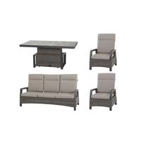 Loungegarnitur Corido 4-tlg. Grau - Grau, Basics, Keramik/Kunststoff (72/103/83cm) - Siena Garden