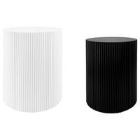 ZESTAW STOLIKÓW BOCZNYCH SELINA - czarny/biały, Trend, materiał drewnopochodny (32,5-40/32,5-40/40-46cm) - Xora