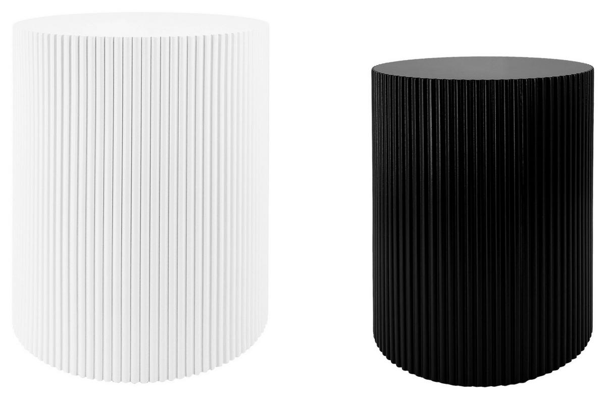 ZESTAW STOLIKÓW BOCZNYCH SELINA - czarny/biały, Trend, materiał drewnopochodny (32,5-40/32,5-40/40-46cm) - Xora