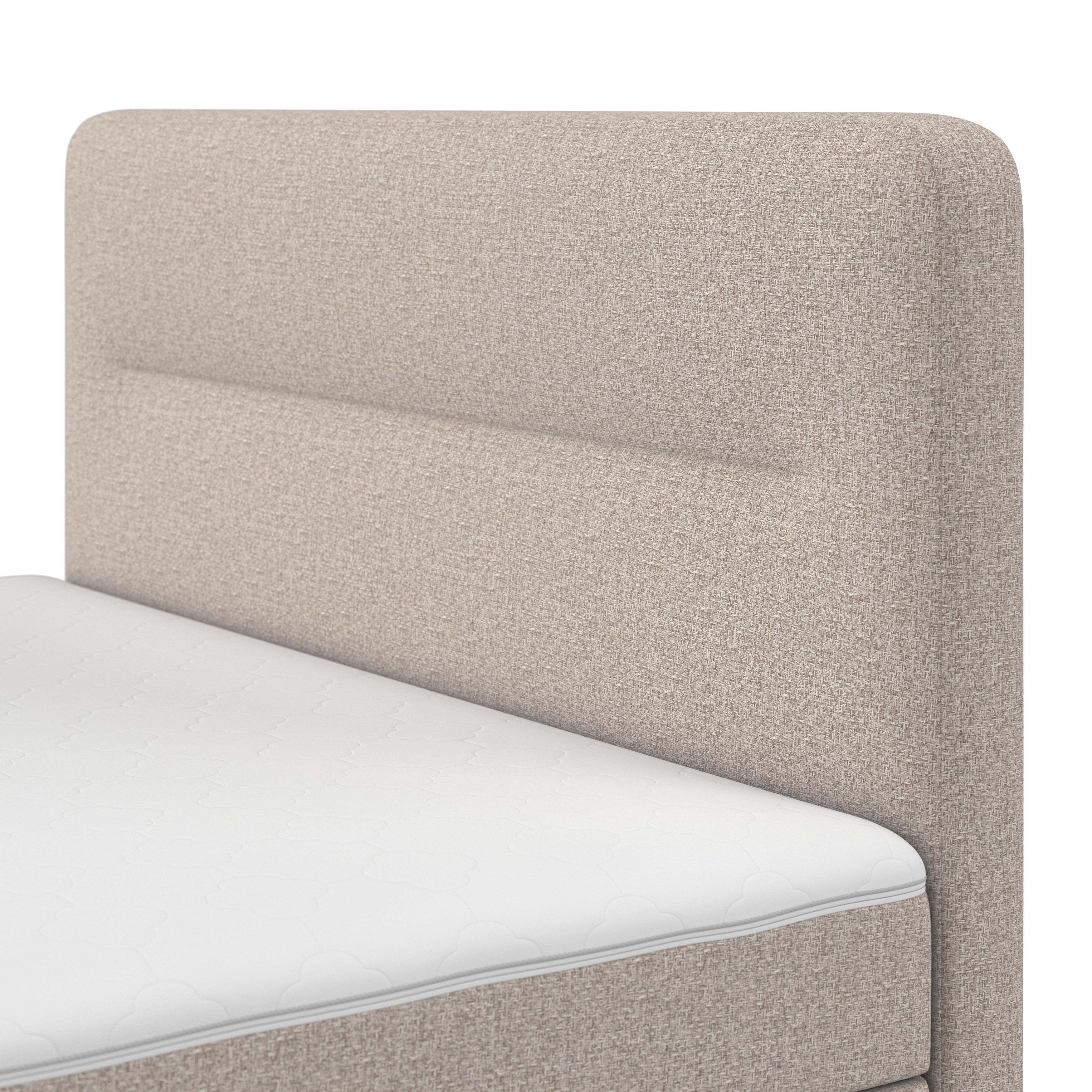 BOXSÄNG MARCO - svart/taupe, Modern, trä/textil (160/200cm) - Bessagi Home