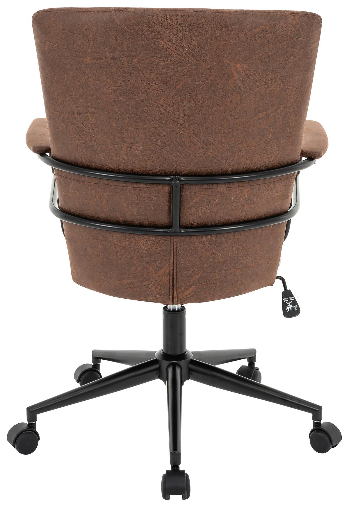 KRZESŁO OBROTOWE KONNY - czarny/brązowy, Design, tworzywo sztuczne/metal (64/89,5-97,5/64cm) - Carryhome