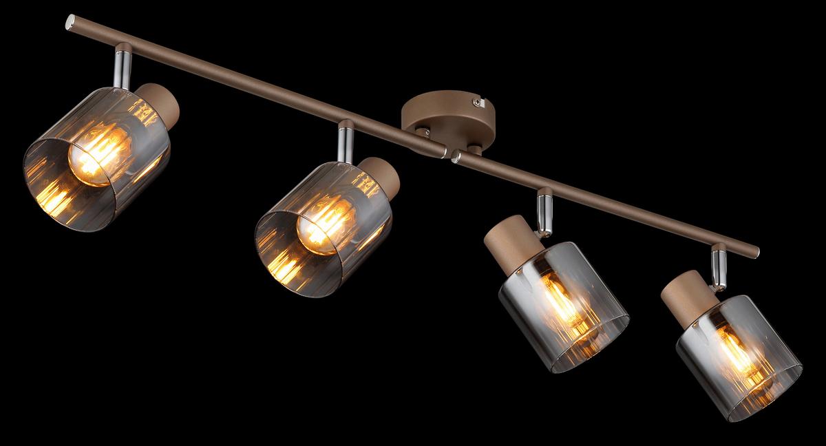 Strahler 54318-4 Walton - Klar/Chromfarben, Design, Glas/Metall (70/8/15cm) - Globo