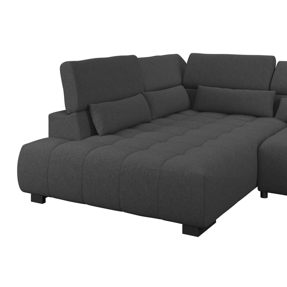 Kutna Garnitura Matera - boje grafita/crna, Trend, tekstil/drvo (226/311cm)
