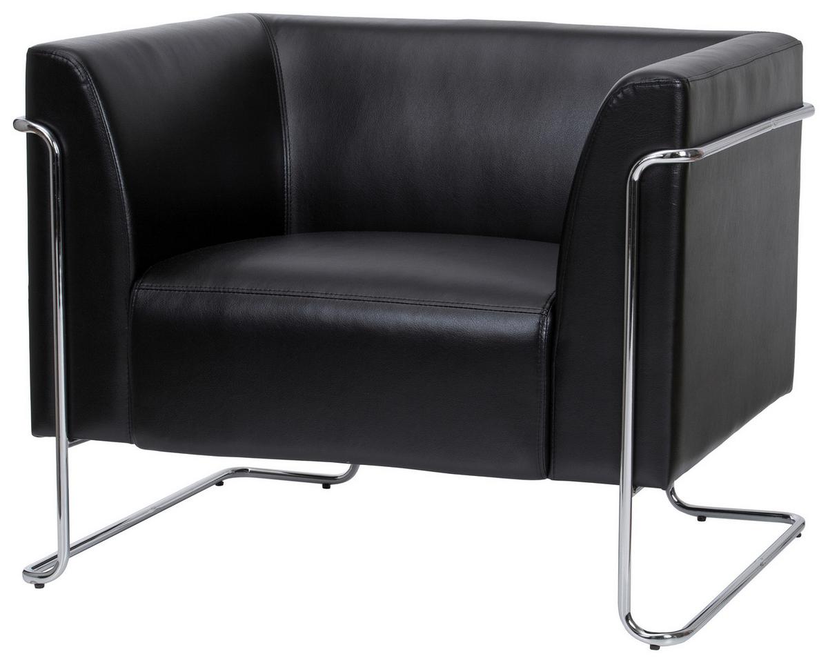 Fotelj Curacao, Črna - barve kroma/črna, Moderno, kovina/tekstil (88/74/74cm) - MID.YOU