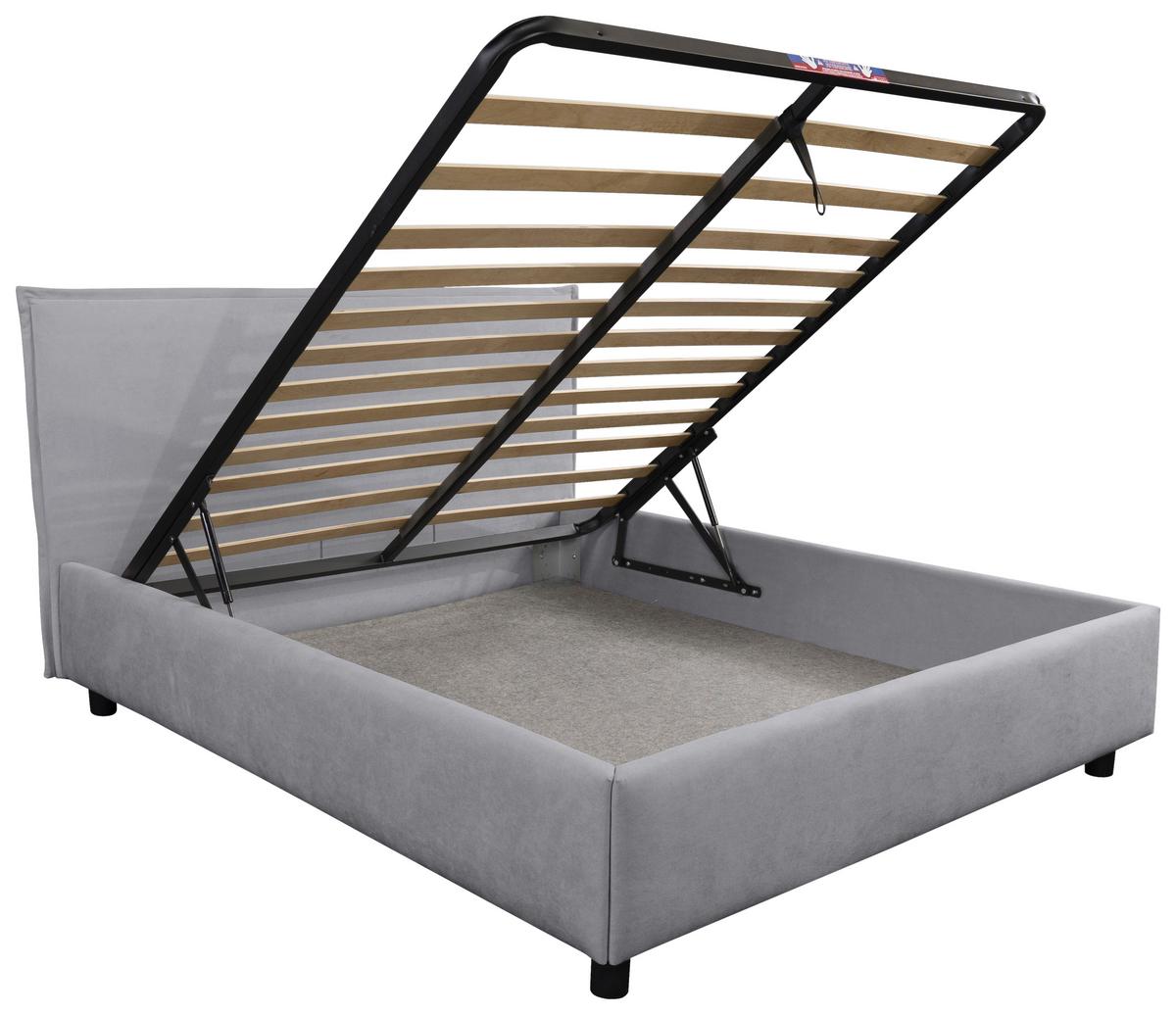 Kárpitozott Ágykeret Milano - szürke, Konventionell, műanyag/faalapú anyag (140/200cm)