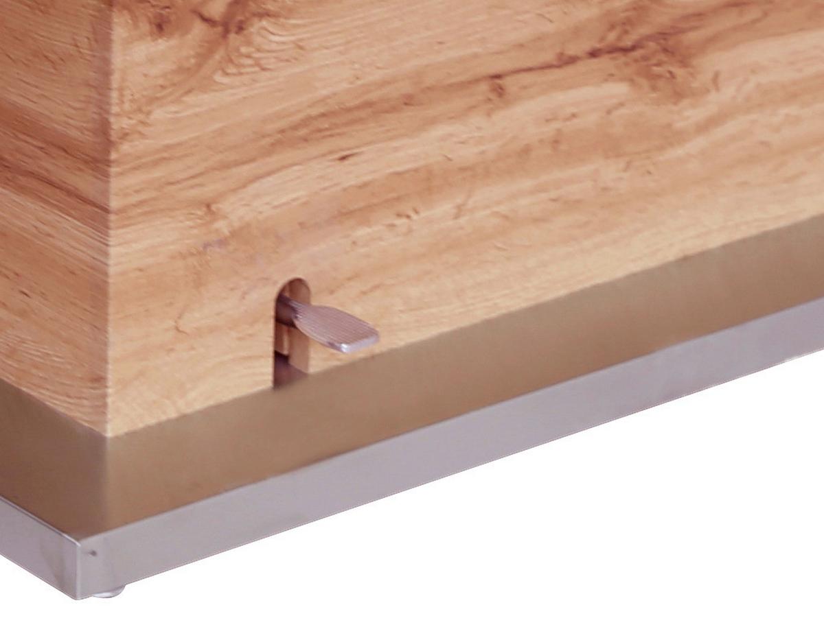 Klubska Miza Kopenhagen, Hrast, Bela, Nastavljiva - barve nerjavečega jekla/barve hrasta, Moderno, kovina/leseni material (130/49-78/70cm)