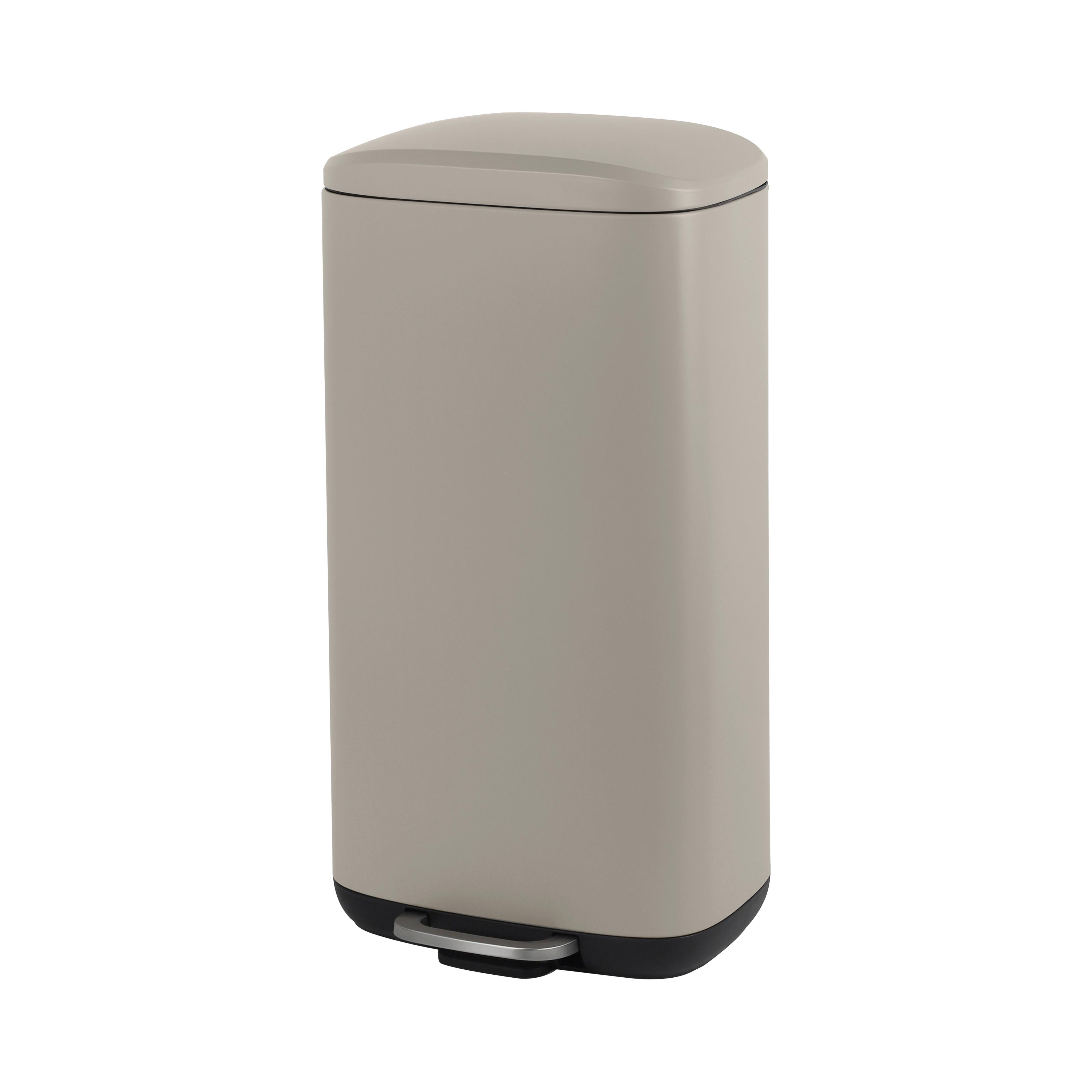 KOSZ NA ŚMIECI Z PEDAŁEM SK18093B-004 - czarny/taupe, Basics, tworzywo sztuczne/metal (34,8/67,4/30,5cm) - Novel