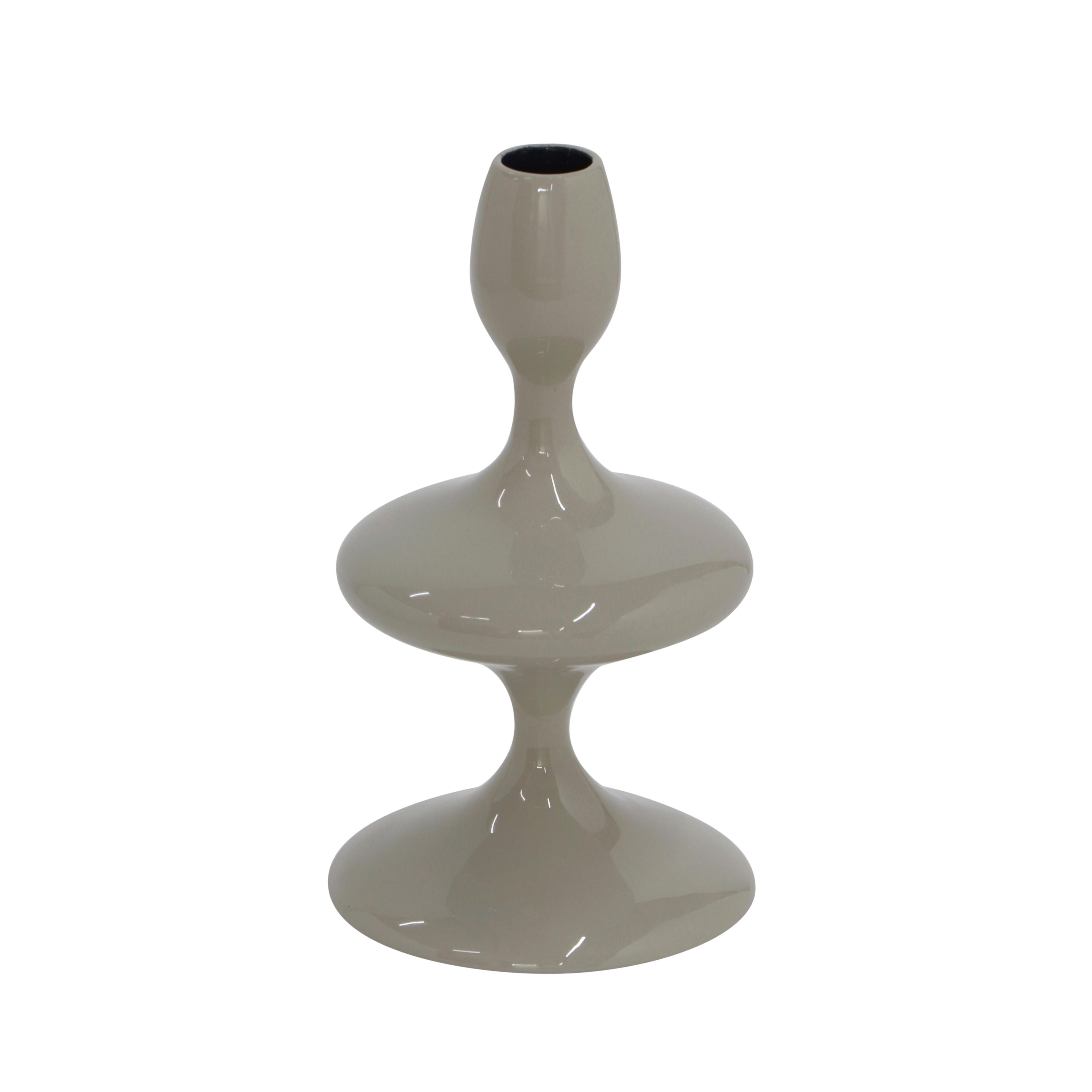 Stabkerzenhalter Laureen Grau - Grau, Basics, Metall (11/19,5/11cm)
