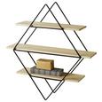 Wandregal Schwarz/Naturfarben - Schwarz/Naturfarben, MODERN, Holz/Metall (15/61/56cm) - Modern Living Wandregal Schwarz/Naturfarben - Schwarz/Naturfarben, MODERN, Holz/Metall (15/61/56cm) - Modern Living