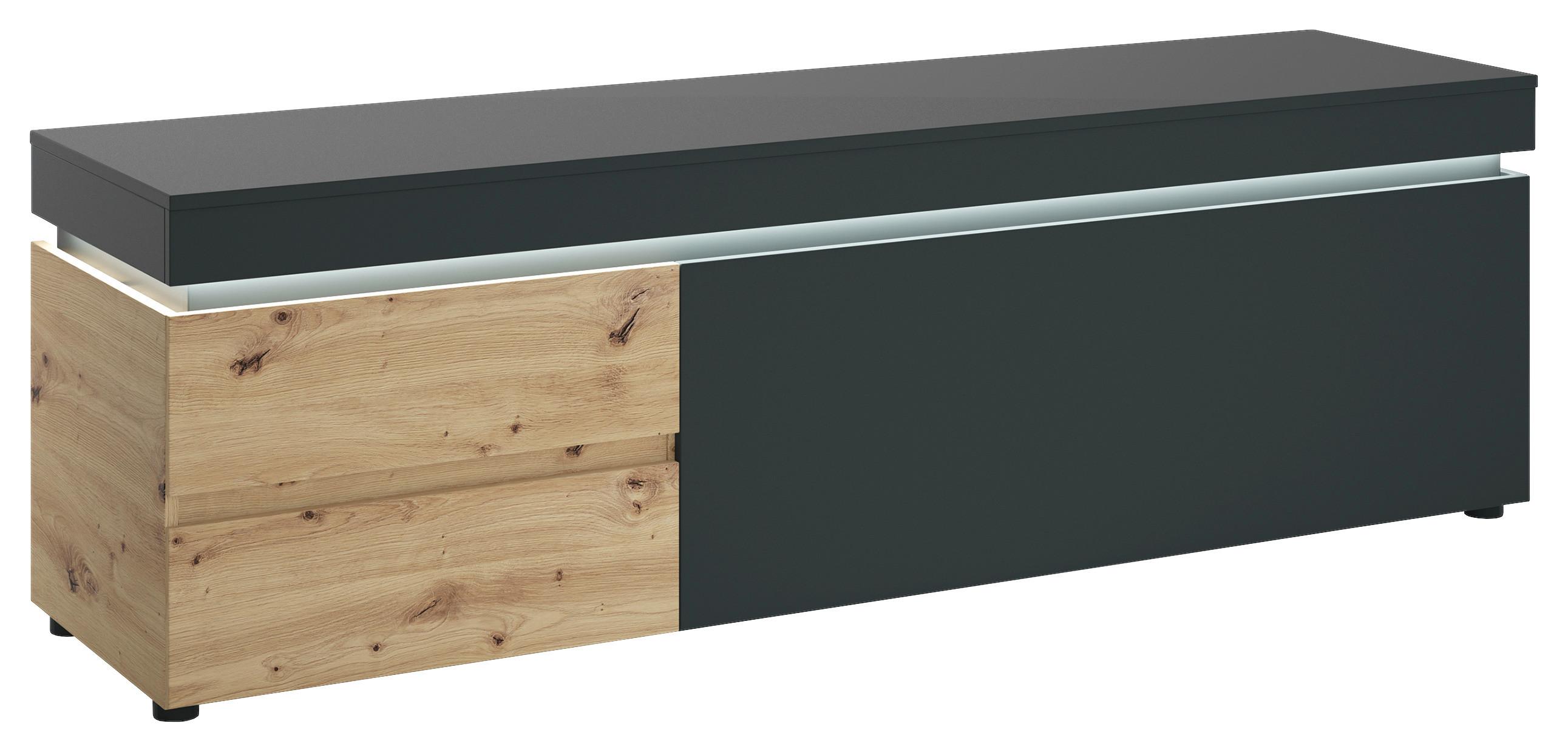 Comodă TV LUCI GRAU - stejar Artisan/gri, Trend, material pe bază de lemn (180,5/56,7/48cm) - Modern Living