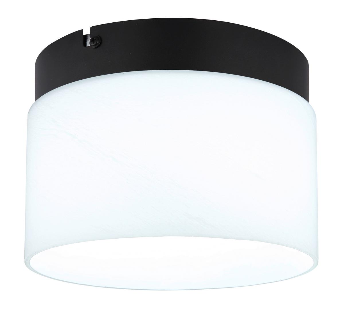 LED-DECKENLEUCHTE 16052D TRENTON - Weiss/Schwarz, Design, Glas/Metall (20/14cm) - Globo