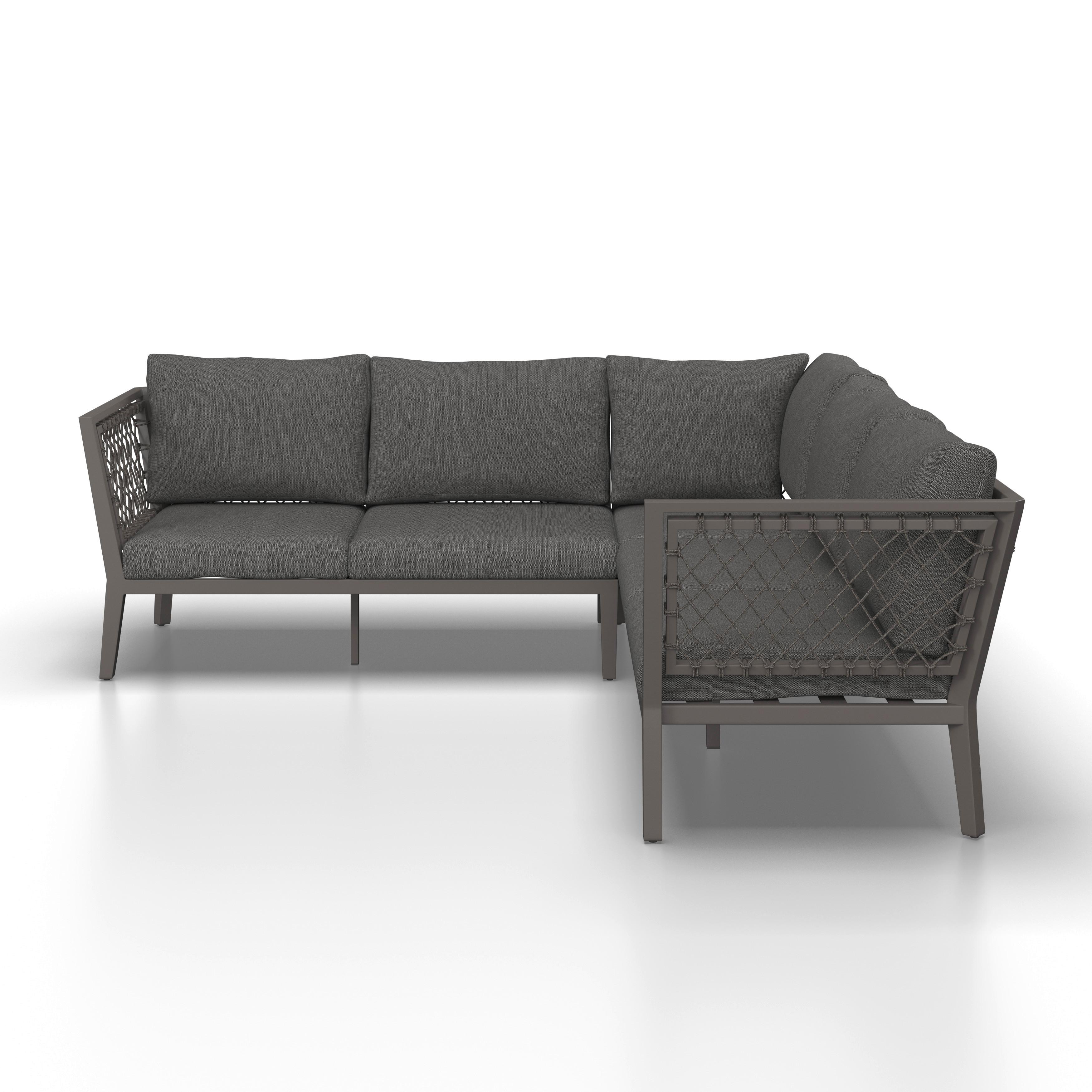 LOUNGEGRUPP MALOU - mörkgrå/antracit, Modern, metall/textil (218/68/76,5cm) - Bessagi Garden