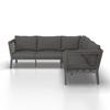 LOUNGEGRUPP MALOU - mörkgrå/antracit, Modern, metall/textil (218/68/76,5cm) - Bessagi Garden