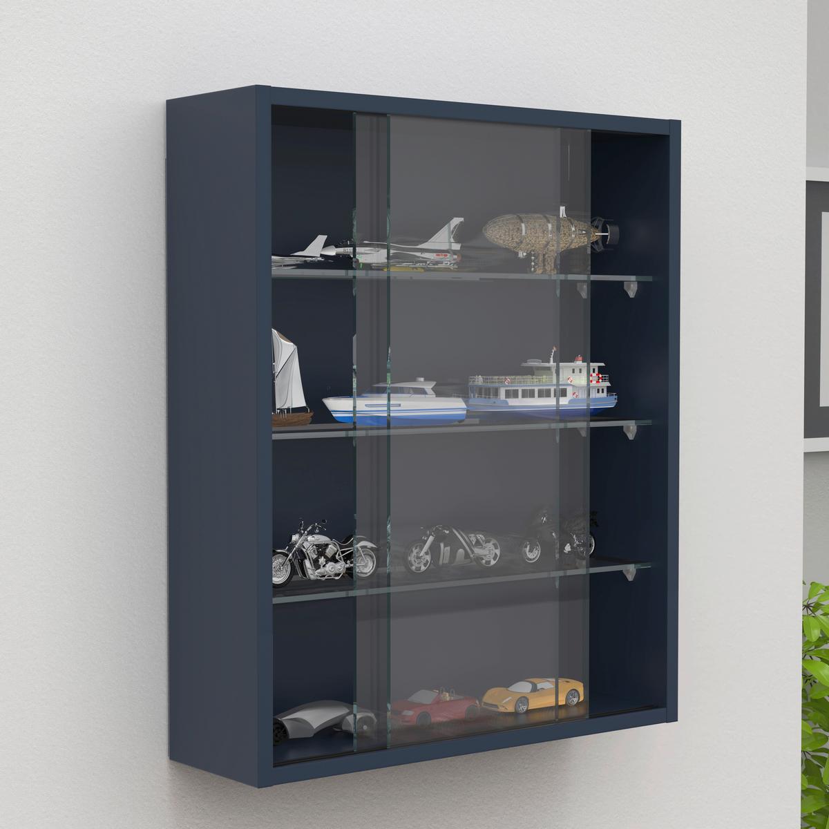HÄNGEVITRINE DRIVALO M - Transparent/Anthrazit, Design, Glas/Holzwerkstoff (50/60/15cm) - MID.YOU
