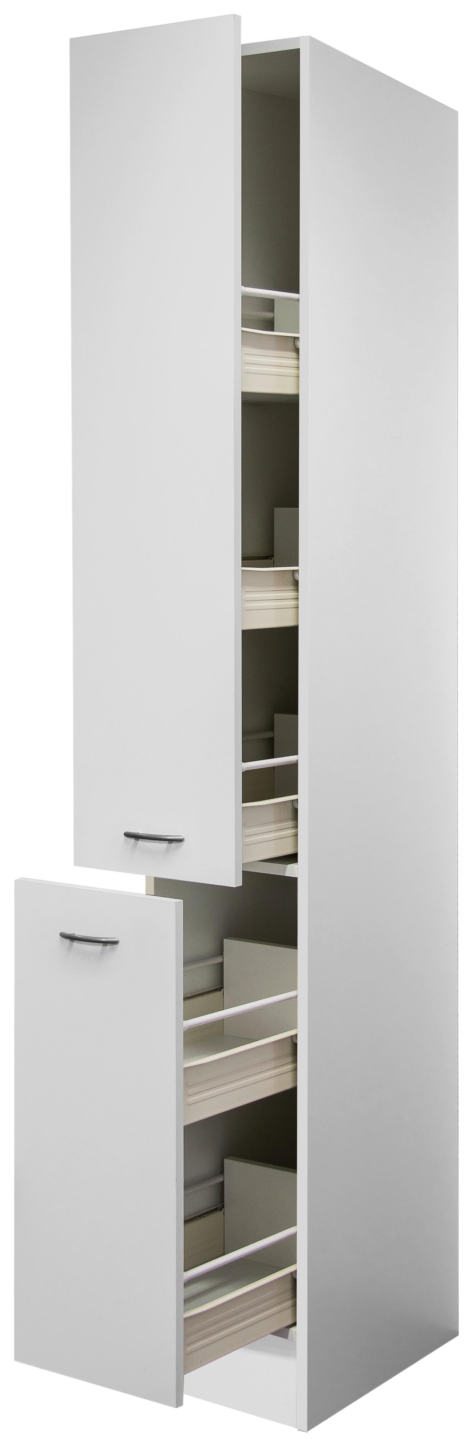 Apothekerschrank in Weiß ´WITO AHS30 B: 30 CM´ - Edelstahlfarben/Weiß, Holzwerkstoff/Kunststoff (30/200/57,1cm) - FlexWell