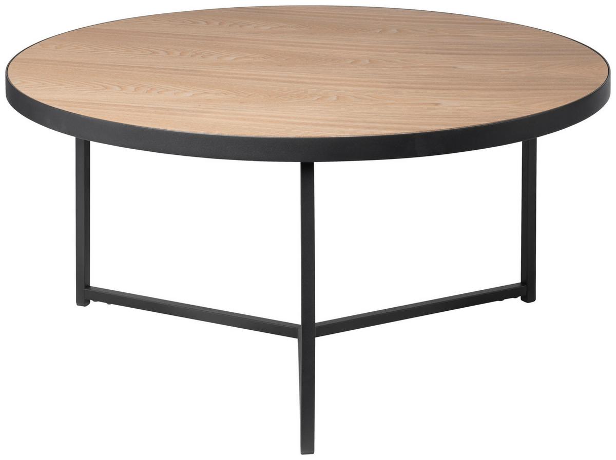 STOLIK KAWOWY PETER - kolor jesionowy/czarny, Design, materiał drewnopochodny/metal (80/80/40cm) - MID.YOU