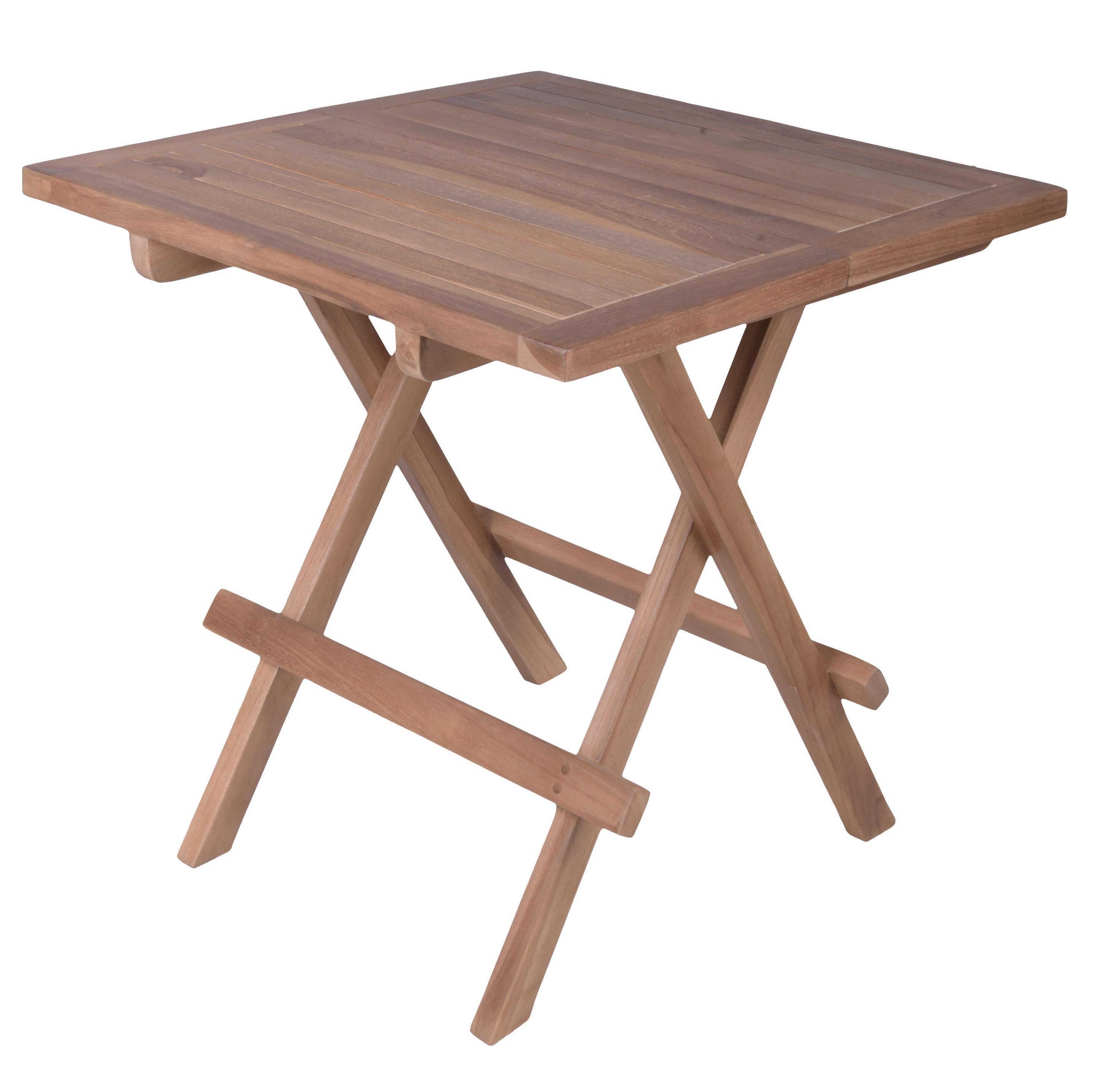 Gartenbeistelltisch Simuk Teak klappbar - Braun, Basics, Holz (50/50/50cm) - Gardenson