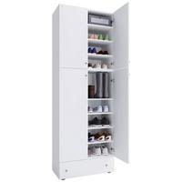 Schuhschrank Lona XXL ca.70x200x39cm Weiß - Schwarz/Weiß, MODERN, Holzwerkstoff/Kunststoff (70/200/39cm) - MID.YOU