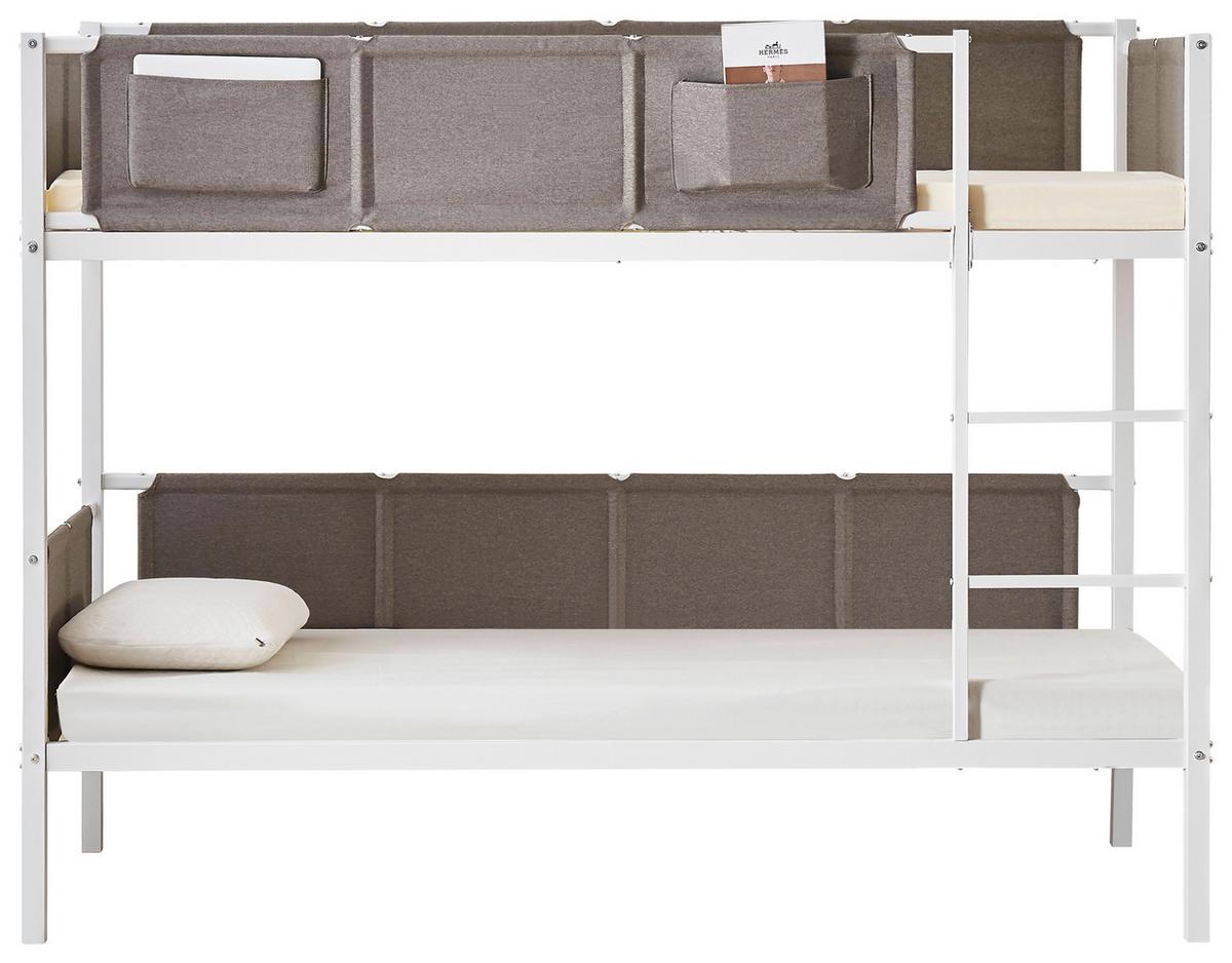 Etagenbett Timo in Weiss ca. 2x ca. 90x200cm - Weiss/Grau, Konventionell, Metall (208/161/96cm) - Zandiara